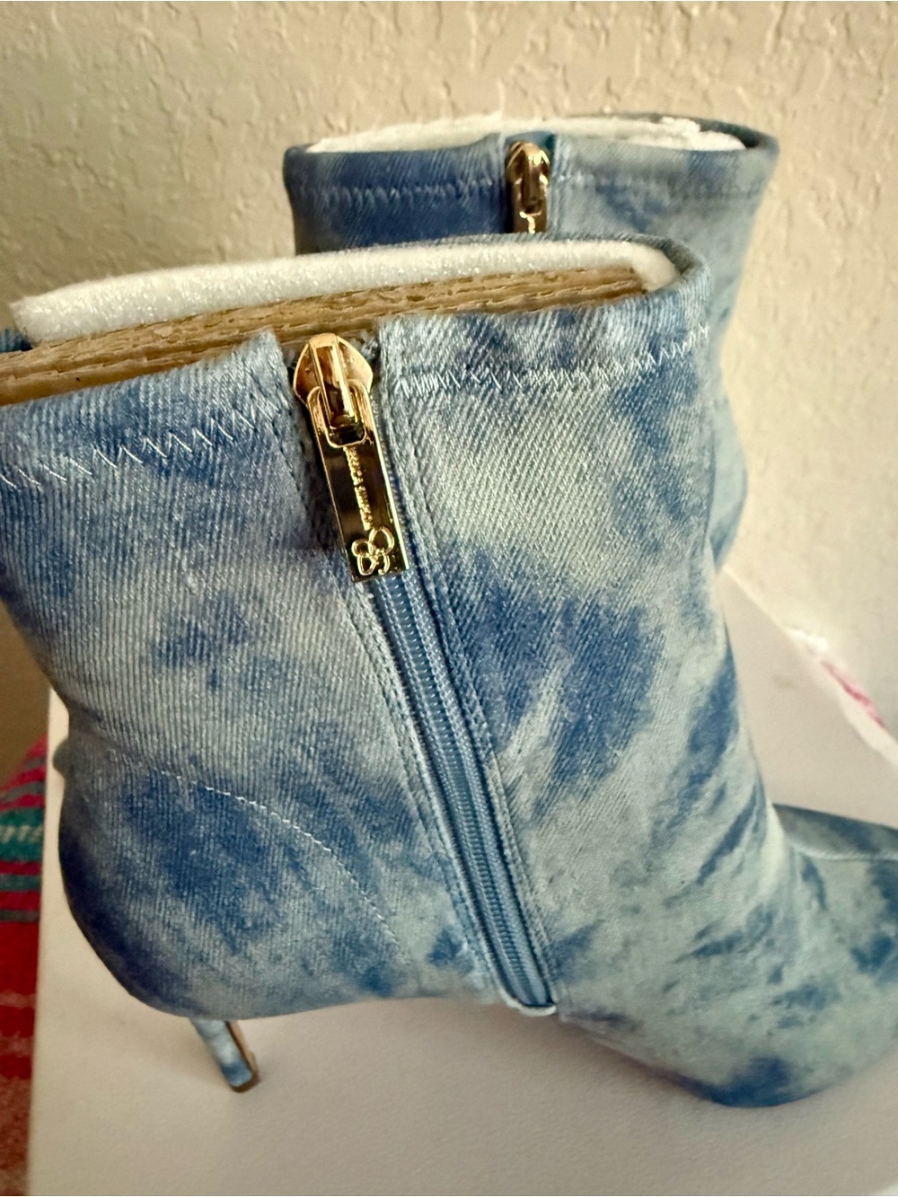 Jessica Simpson Semaja Denim Stiletto Ankle Booties Size 9 Rugged Blue NIB - Picture 6 of 12